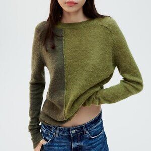 ZARA TWO TONE WOOL BLEND SWEATER